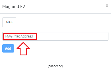 Screenshot showing MAC address entry field